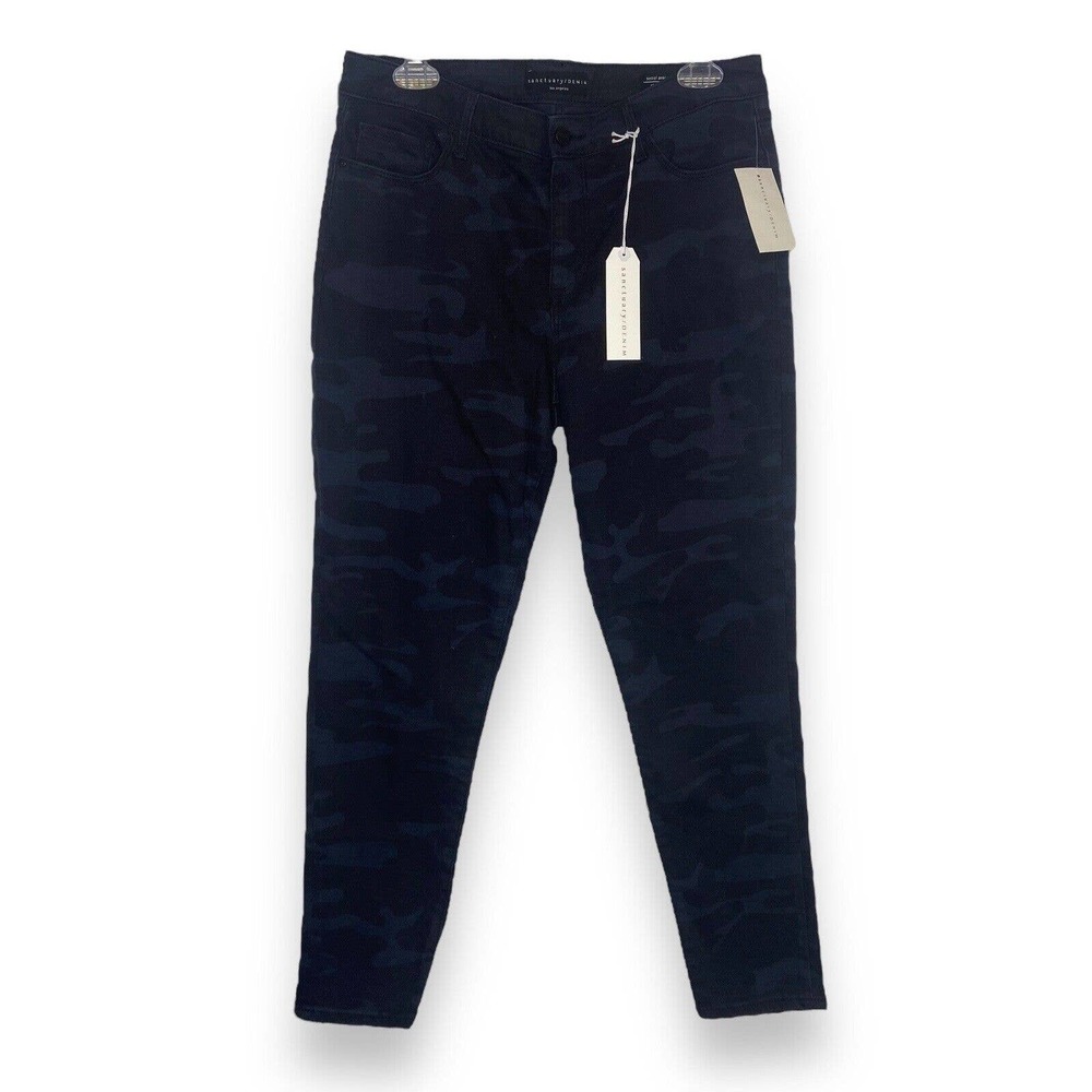 NWT Sanctuary Denim Social Ankle Skinny Standard Rise Jeans Size 10 Black Camo